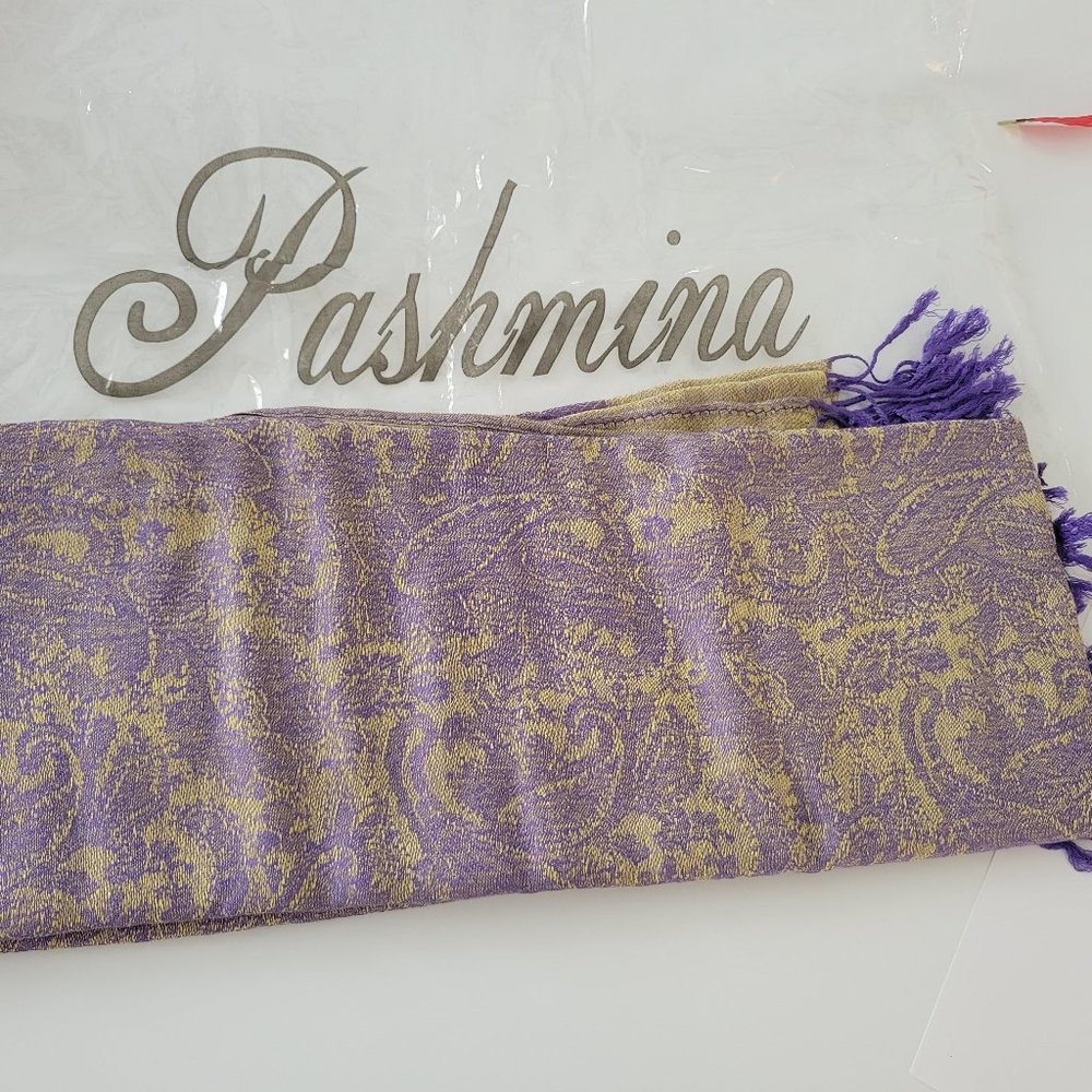 Purple & Gold Pashmina